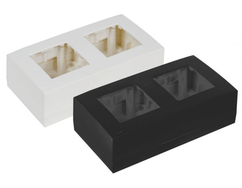 Procab Surface mount box double 45 x 45 mm Black version