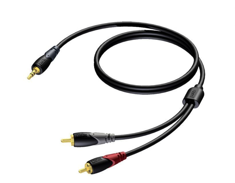 Procab 3.5 mm Jack male stereo - 2 x RCA/Cinch male 3 meter