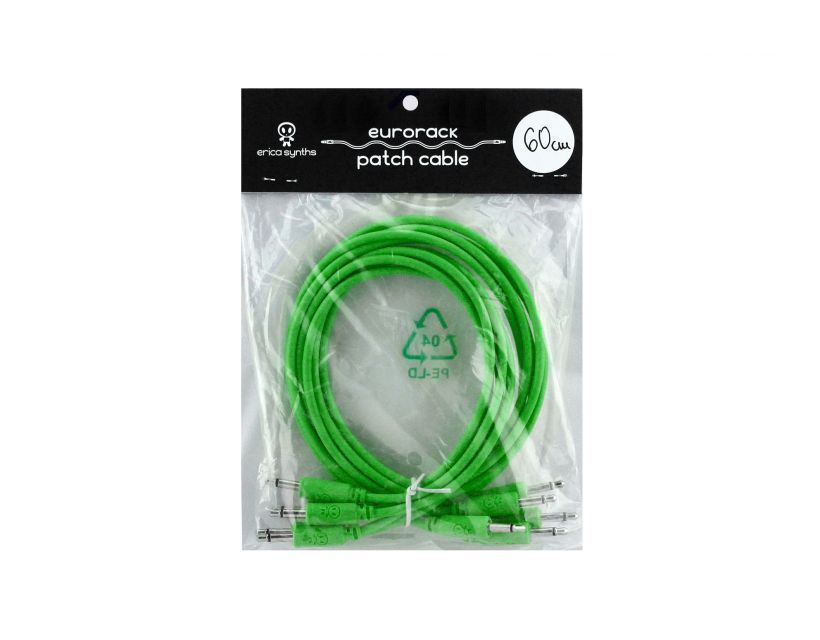 Erica Synths eurorack patch cables 60cm (5pcs) green