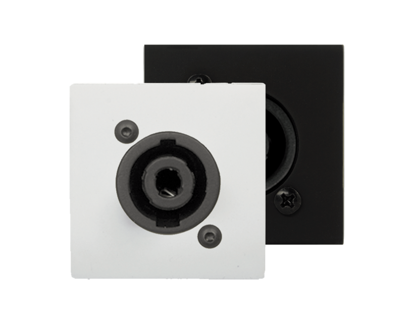 Procab Connection plate D-size speaker 45 X 45 mm - solderless White version