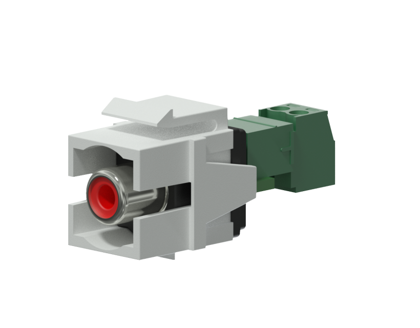 Procab Keystone adapter - RCA female - 2-pin terminal block - pair White