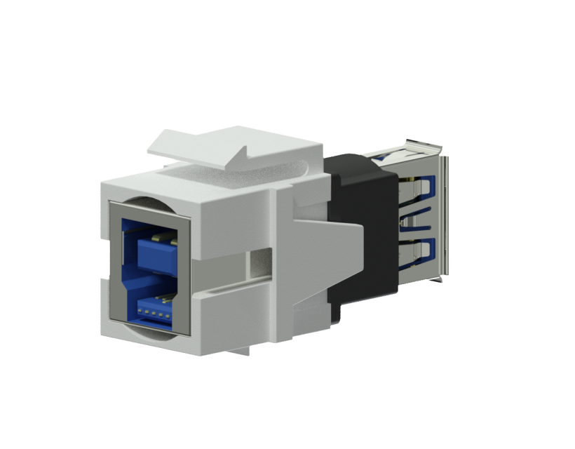 Procab Keystone adapter - USB 3.0 A - USB 3.0 B - reversible White