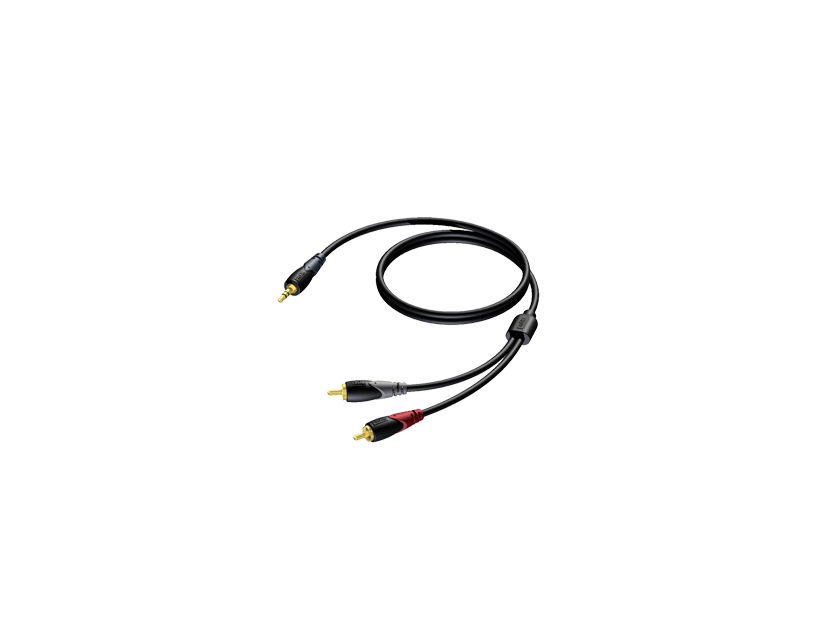 Procab 3.5 mm Jack male stereo - 2 x RCA/Cinch male 1,5 meter
