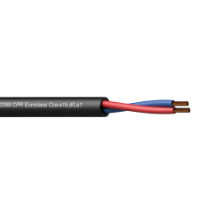 Procab Loudspeaker cable - 2 x 1.5 mm² - EN50399 CPR Euroclass Cca-s1b,d0,a1, black, 100 m