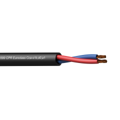 Procab Loudspeaker cable - 2 x 2.5 mm² - EN50399 CPR Euroclass Cca-s1b,d0,a1, black, 1 m