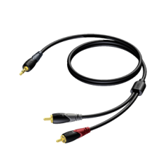 Procab 3.5 mm Jack male stereo - 2 x RCA/Cinch male 1,5 meter